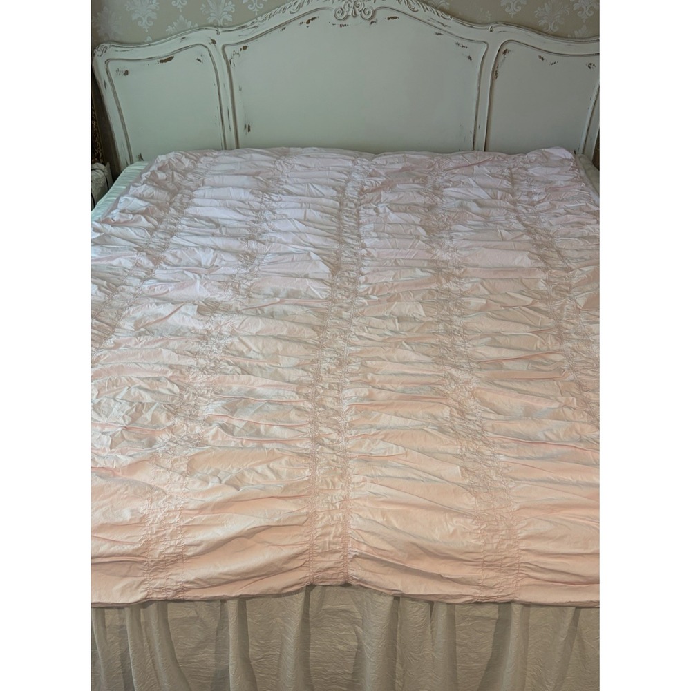 Simply Shabby Chic Twin Duvet Cover Pink Cottagecore French Country Ruched